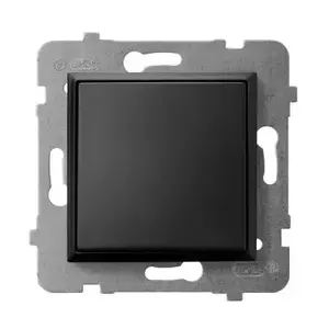 Wall Switch Ospel ŁP-1U/m/33 Black — 10 A, 250 V, IP20, 71×71×40 mm