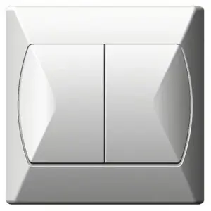 Wall-mounted electrical switch Ospel ŁP-2A/00 — 10 A, 250 V, IP20, 82×82×36 mm, white