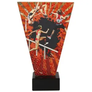 Glass Athletics Trophy Tryumf VL2-B/ATH/BK — glass sports award for track and field events