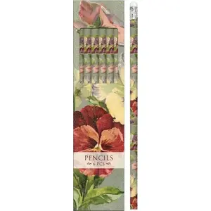 AMSCAN decorative pencils STPEN13 'bratki' – set of 6 pencils
