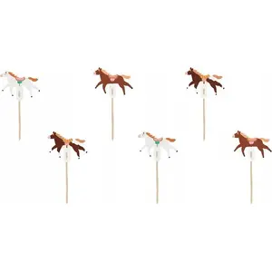 Cupcake Toppers PartyDeco horse 13 cm set of 6