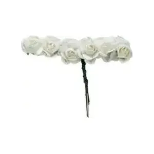 Paper roses white BREWIS – decorative paper flowers, white