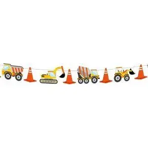 Paper Garland GoDan Plac Budowy 360 cm, decorative party garland 3.6 m