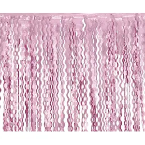 Door curtain GoDan Kurtyna spirale metaliczna 100x200 cm — pink metallic spiral strips