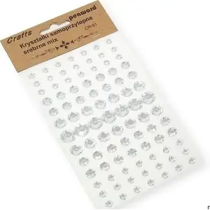 Polsirhurt self-adhesive crystals CR-01 silver — decorative nail art embellishments
