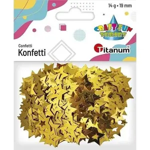 Confetti, Titanum Konfetti Gwiazdki gold 14 g – decorative paper star confetti