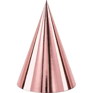Paper Party Hats PartyDeco model 42298-uniw – pink with gold, pack of 6, universal size