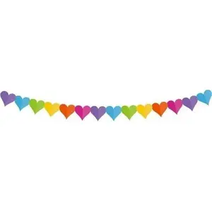 Paper Garland GoDan Girlanda Kolorowe serduszka 360 cm — decorative paper heart chain 360cm