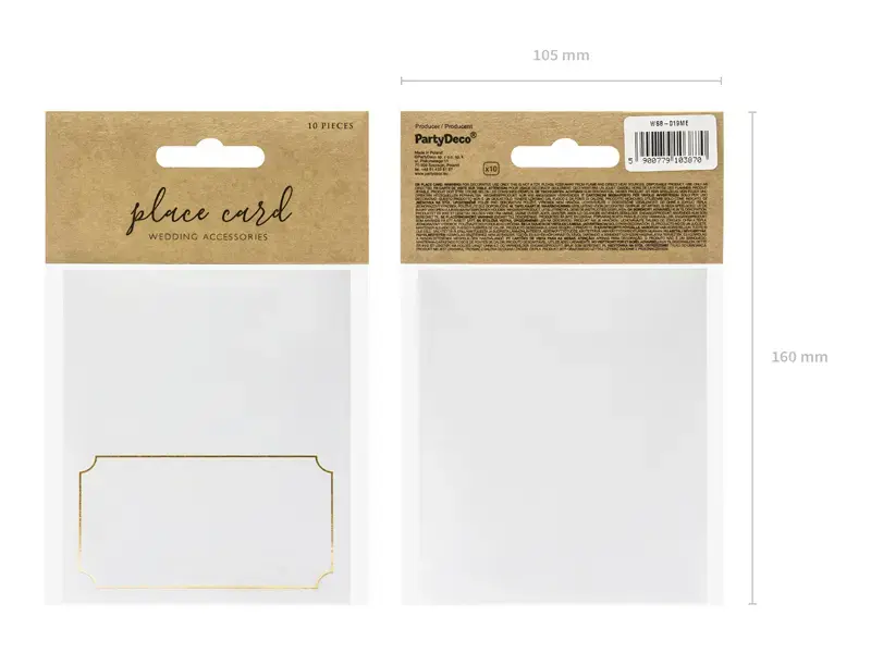 Seating cards PartyDeco WS8-019ME-KARTON — 50 pcs Photo 4