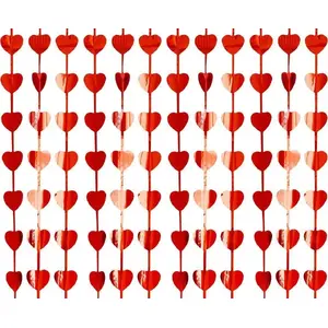 Door curtain GoDan metallic heart design red 100x200 cm