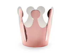 Fancy dress crown PartyDeco Crown Party, rose gold, paper, 6cm height, pack of 6
