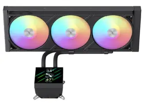 All-in-one liquid cooler GameMax Glacier 360 LCD BK — 360mm radiator, 120mm fans, 330W TDP, Black