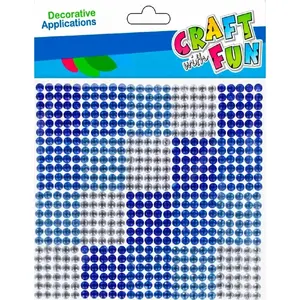 Craft with Fun decorative crystal embellishments 10×10 mm, blue, pack 12 — CF670