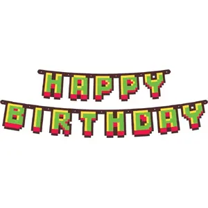 Paper garland GoDan Happy Birthday 160 cm – decorative party banner, 160cm length