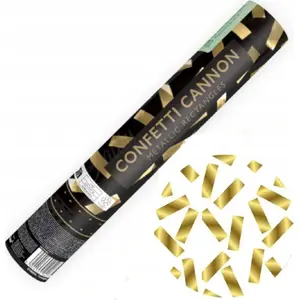 Confetti Tube PartyDeco 28 cm, gold rectangles
