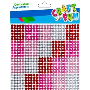 Craft with Fun decorative crystal sticker 10x10 mm pink, model CF672