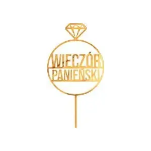 Acrylic Cake Topper GoDan 'Wieczór Panieński' gold 10×18 cm one size