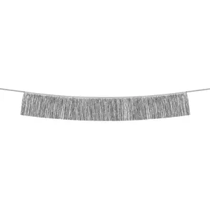 Garland tassel silver PartyDeco 510472, decorative fringe garland for parties