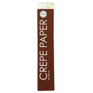 Crepe paper roll PartyDeco, brown — decorative crepe paper for crafts and party decorations
