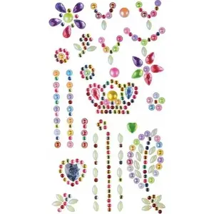 Self-adhesive decorative crystals TEKA Kryształki pastel mix – pack with assorted pastel-colored adhesive gems
