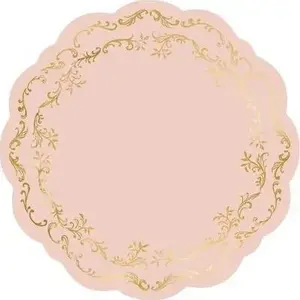 Placemat set ORION 35 cm dusty pink, round, 6 pieces