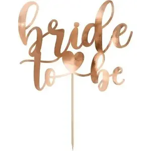 Kūkas topperis PartyPal 'Bride to be' rozā zelta 17,5 cm