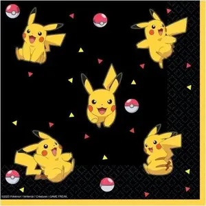 Paper Napkins PartyDeco Pokemon 33 cm – disposable themed napkins for parties