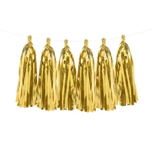 Гирлянда PartyDeco TG1-019M-KARTON, золотая фольга, 1,5 м, упаковка 50 шт.