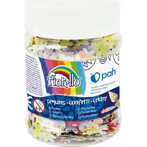 Fiorello Confetti sequins 'Kwiatki' decorative craft sequins, Fiorello model 384003, assorted flower shapes