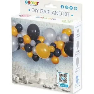 Набор гирлянда из шаров GoDan DIY серебристо‑золото‑черный – декоративный комплект