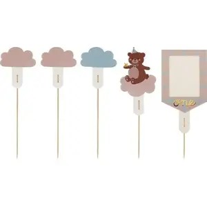 Cake toppers Jupiter 'Miś' mix, decorative cake picks for 12–14 cm cakes, pack of 5