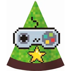 Paper caps GoDan Game On, disposable paper hats, pack of 6
