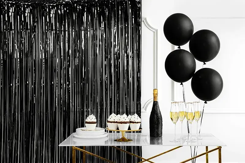 PartyDeco svētku aizkars melns 90x250 cm Photo 2