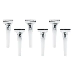 Party whistle PartyDeco 6 pcs, silver and white, 110×165 mm pack