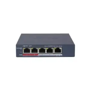 Managed PoE Switch Hikvision Pro Series 4-Port Fast Ethernet (5x 10/100 RJ-45, 54V DC, 2000 MAC, 1.2 Gbit/s)