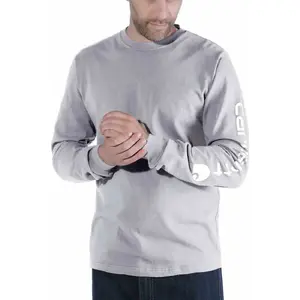 Garroku T-krekls Carhartt Logo Long Sleeve Grey — Carhartt .EK231.HGY.S006