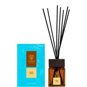 Reed Aroma Diffuser Muha Gritti Venetia Ambra Miele — Amber scent, 0.25 L, Brown fragrance bottle