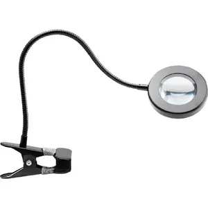 Desk magnifying lamp Activeshop LED Snake Ring — adjustable gooseneck, ring LED illumination, black