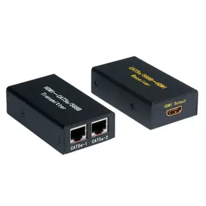 HDMI pagarinātājs pa tīklu vadu 25 m Triton VALUE — AV raidītājs un uztvērējs, līdz 1920×1200, Cat5e, HDMI 1.3, DC 5V 2A