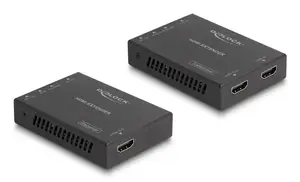 Набор передатчик и приёмник AV DeLOCK 65955 — проводной удлинитель Cat6/Cat6a, 3840×2160, Micro-USB B, AC 100–240В