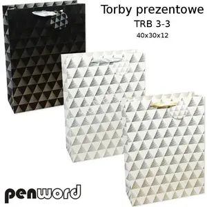 Подарочный пакет Polsirhurt TRB 3-3, бумажный 40×30×12 см, микс цветов