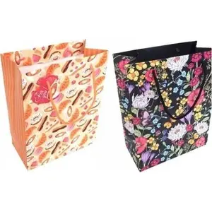 Gift bag MFP paper 20×25×10 cm matte decorative mix – holiday paper bag