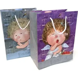 Decorative Bottle Gift Bag Fresh GIFT0611 – novelty bottle-shaped gift bag with angel design