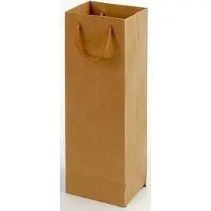 Paper wine bottle bag FANDY 510356 — kraft paper bottle carrier