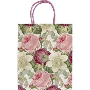 Decorative gift bag Skona Ting model STBAG112 A5 size with rose print