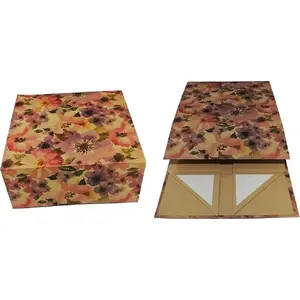 Cardboard Gift Box Ziemia Obiecana Passion Flowers with Magnetic Closure, decorative floral print, model 515491