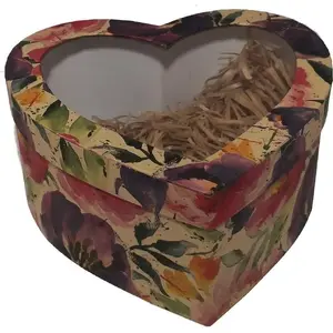Boxed Gift Set Ziemia Obiecana Passion Flowers — kraft heart-shaped box, decorative packaging (MPN 515502)