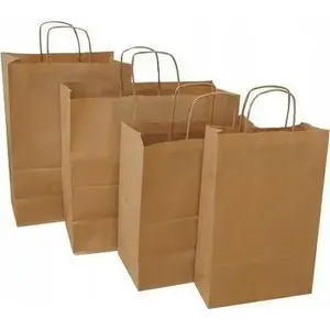 Paper shopping bag NC Koperty ECOBAG brown 240 x 100 x 360 mm, single-piece