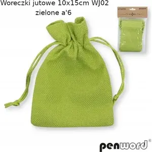 MFP paper jute bags green 10×15 cm pack of 6 — MPN 585204