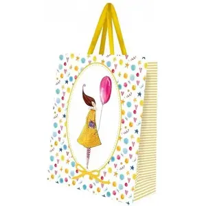 Gift bag Cozywood small decorative 'Woman with Balloon' wooden ornament, model 293446